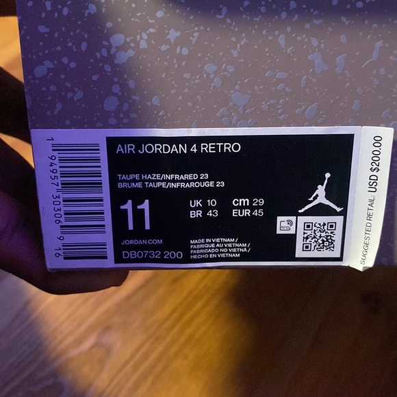 Jordan 4 Taupe Haze size 11